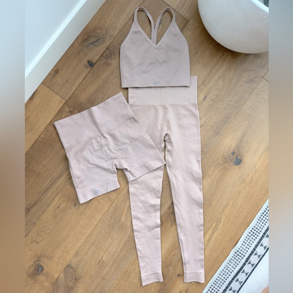 SET active Sculptflex Leggings, Shorts and Crop Size XS/S Amethyst